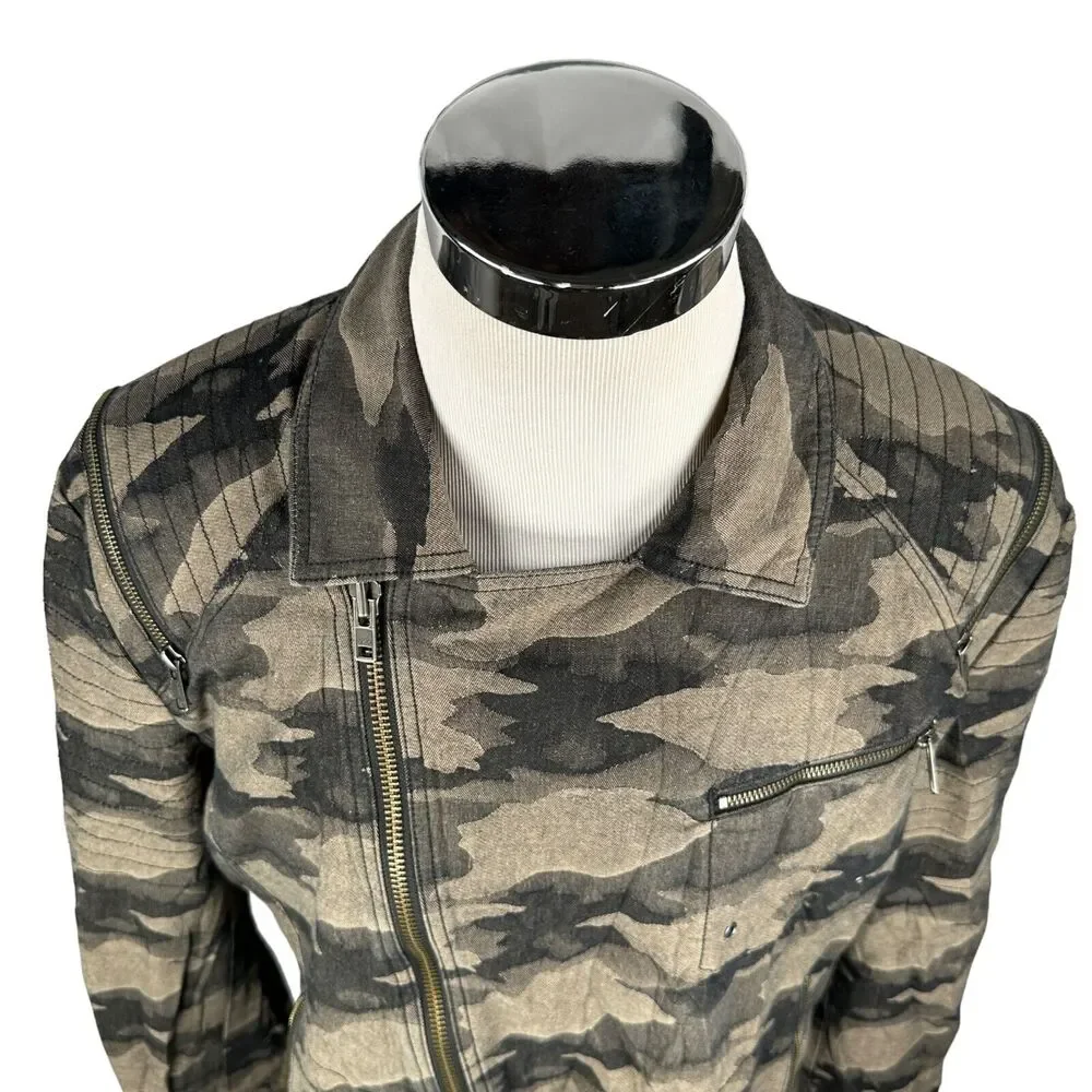 Prps Camo Jacket Women's 3XL XXXL Camouflage Asymmetrical Zip Streetwear‎ Cotton